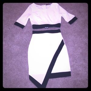 Black and White Lulu's Crop Top and Skirt Set